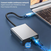 USB-C to PD 100W + 2.5 Gbps RJ45 LAN Adapter